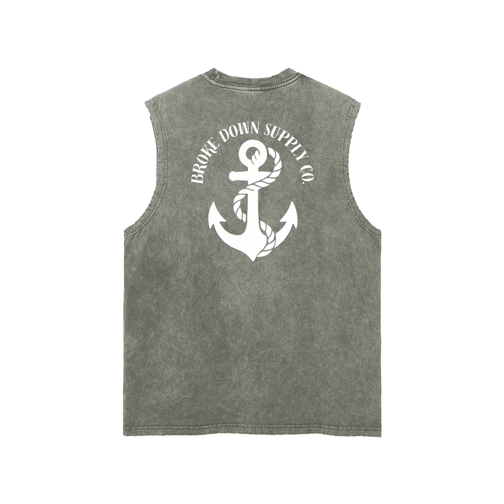 Bottle - Snow Washed Frayed Hem Tank Top