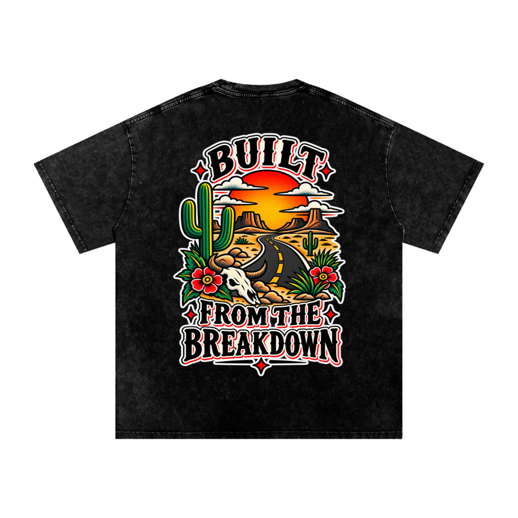 Built from the break down - Snow Washed Oversized Cotton T-Shirt