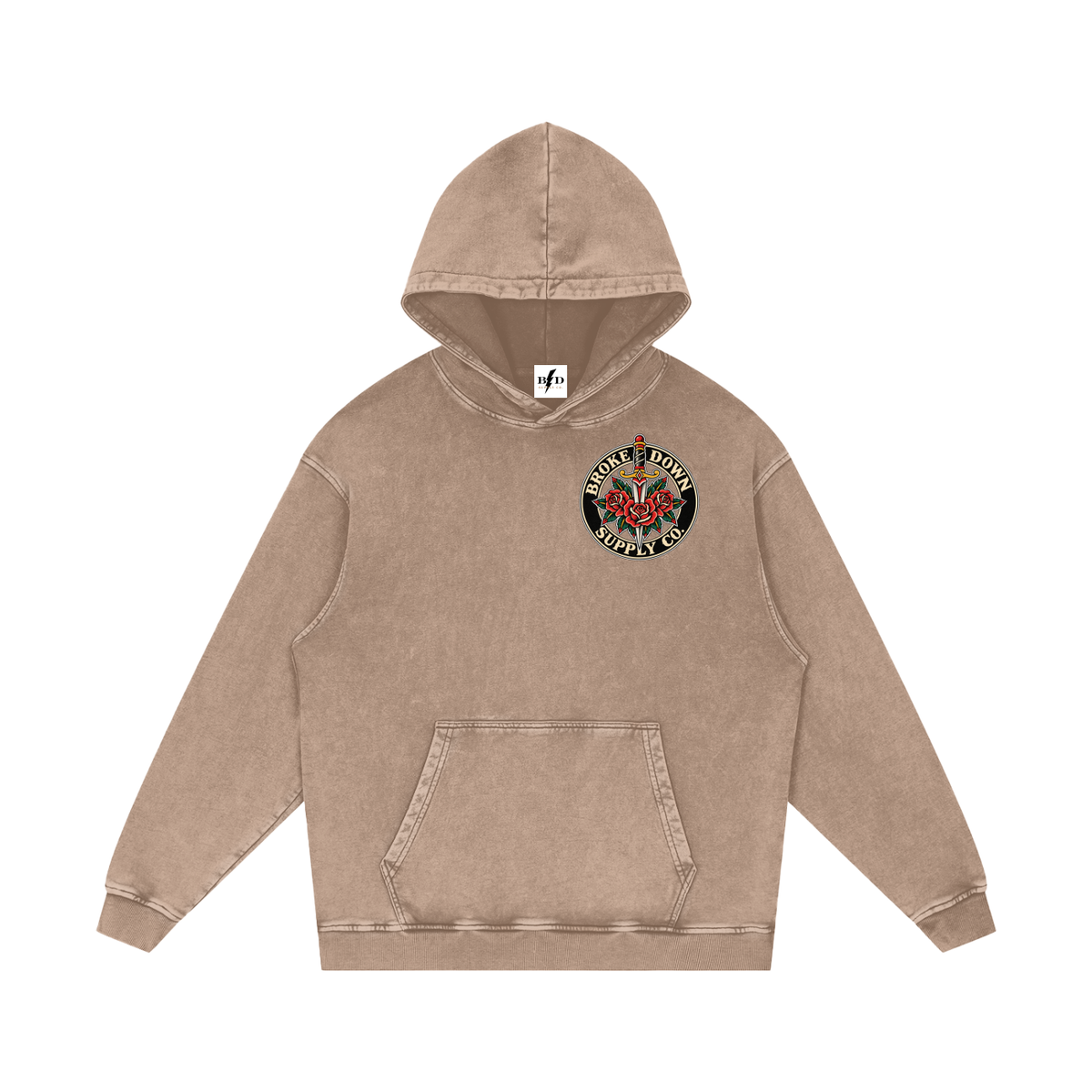 Frankenstein -  Snow Washed Loose Cotton Hoodie