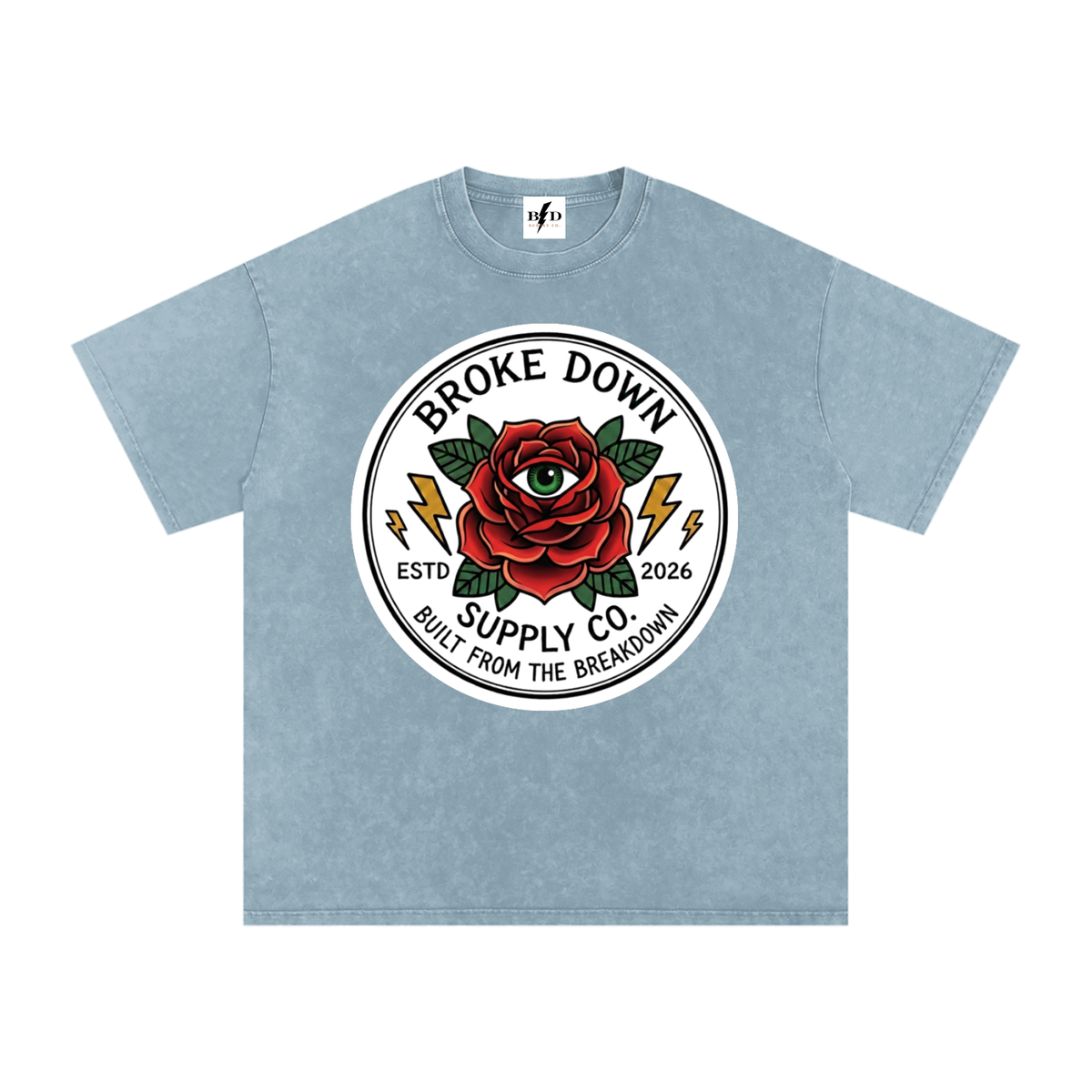 Eye n Rose - Snow Washed Oversized Cotton T-Shirt