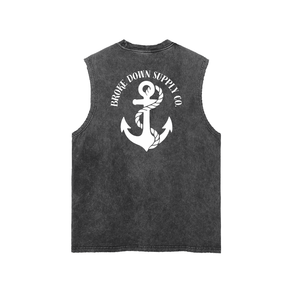 Bottle - Snow Washed Frayed Hem Tank Top