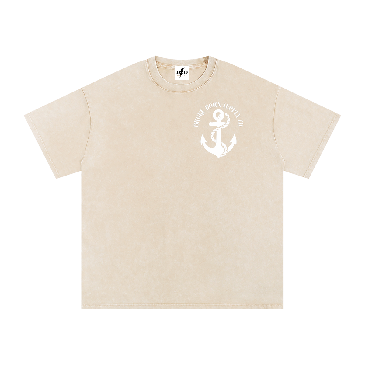 Steady through the storm - Snow Washed Oversized Cotton T-Shirt