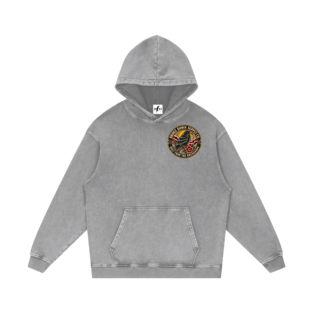 Grim Reaper - Snow Washed Loose Cotton Hoodie