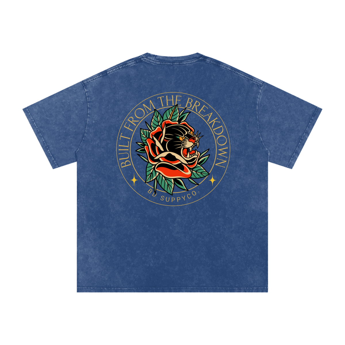 Panther Rose - Snow Washed Oversized Cotton T-Shirt
