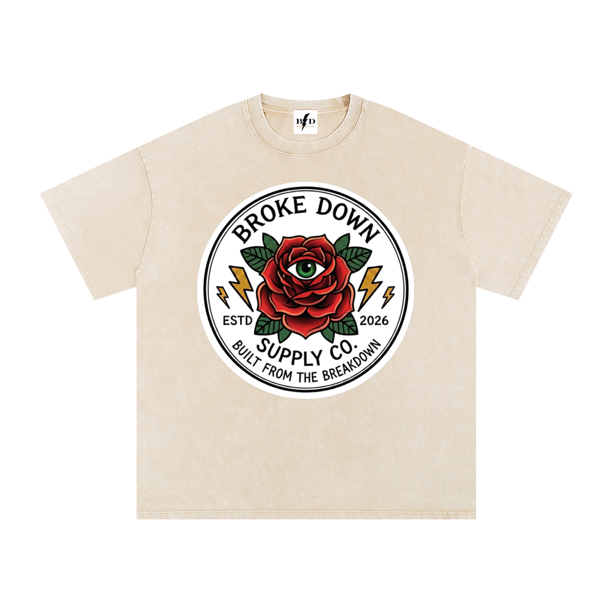 Eye n Rose - Snow Washed Oversized Cotton T-Shirt