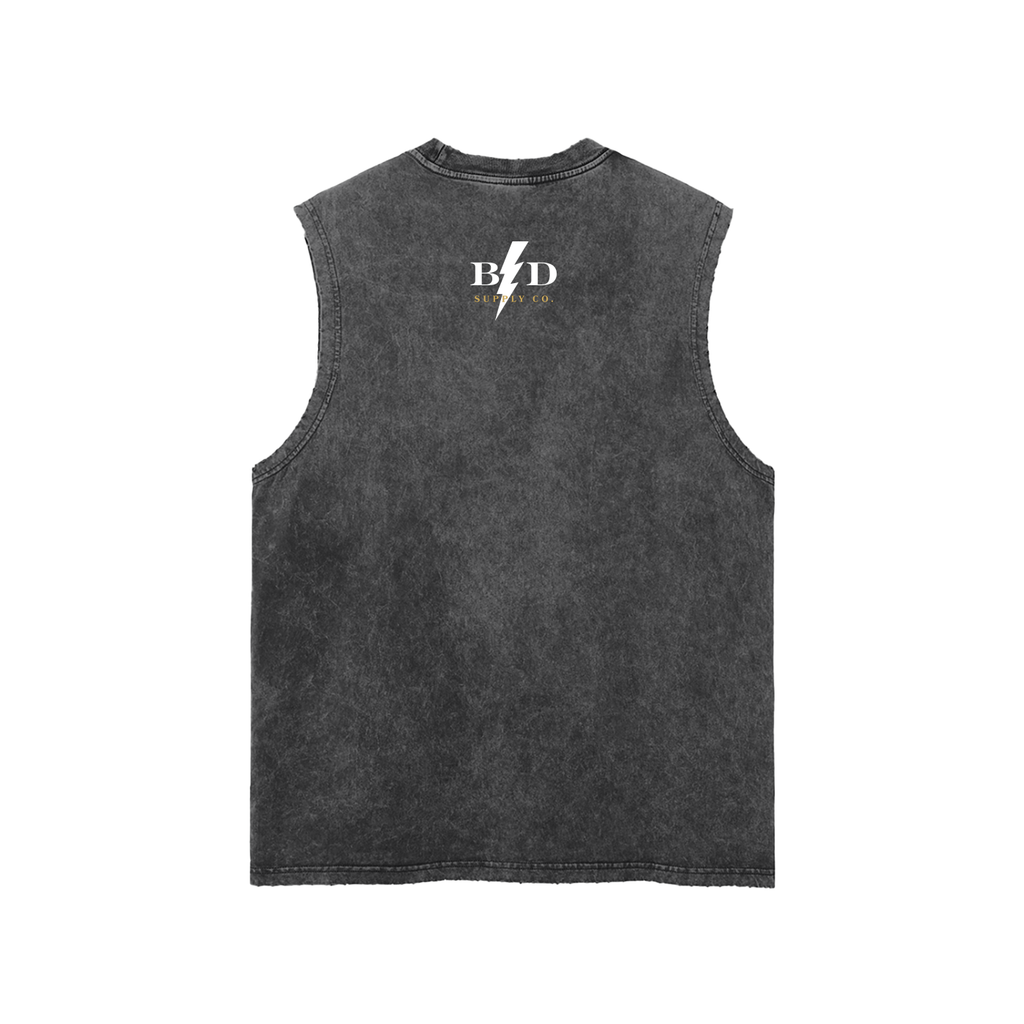 Eagle Skull - Snow Washed Frayed Hem Tank Top