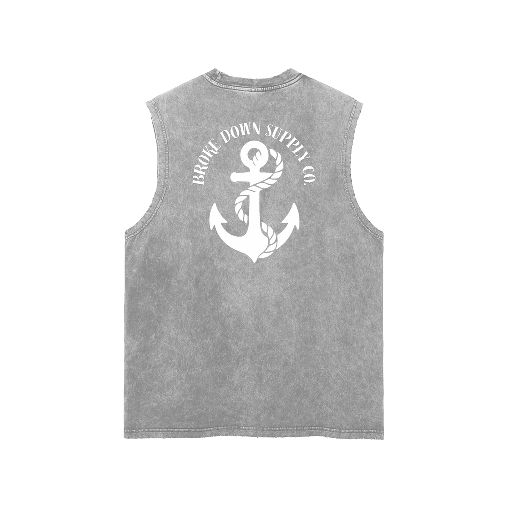 Bottle - Snow Washed Frayed Hem Tank Top