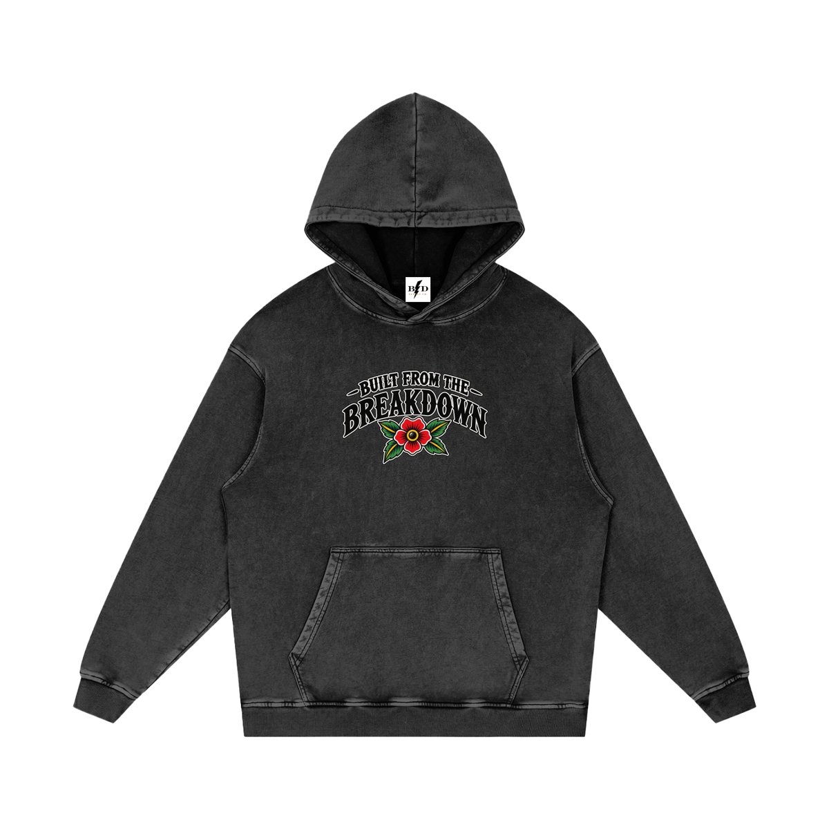 Bull Skull - Snow Washed Loose Cotton Hoodie