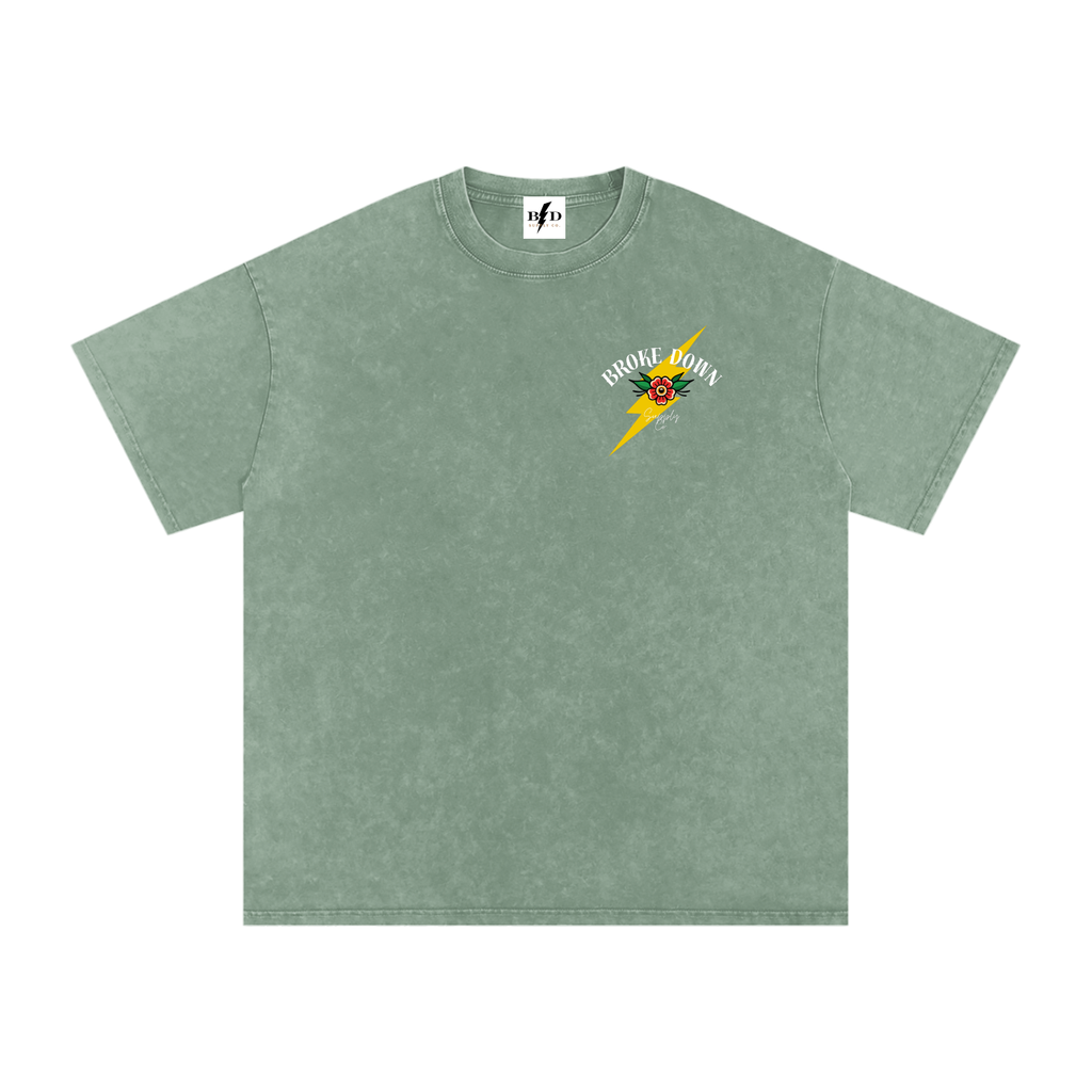 Broke Down Panther - Snow Washed Oversized Cotton T-Shirt