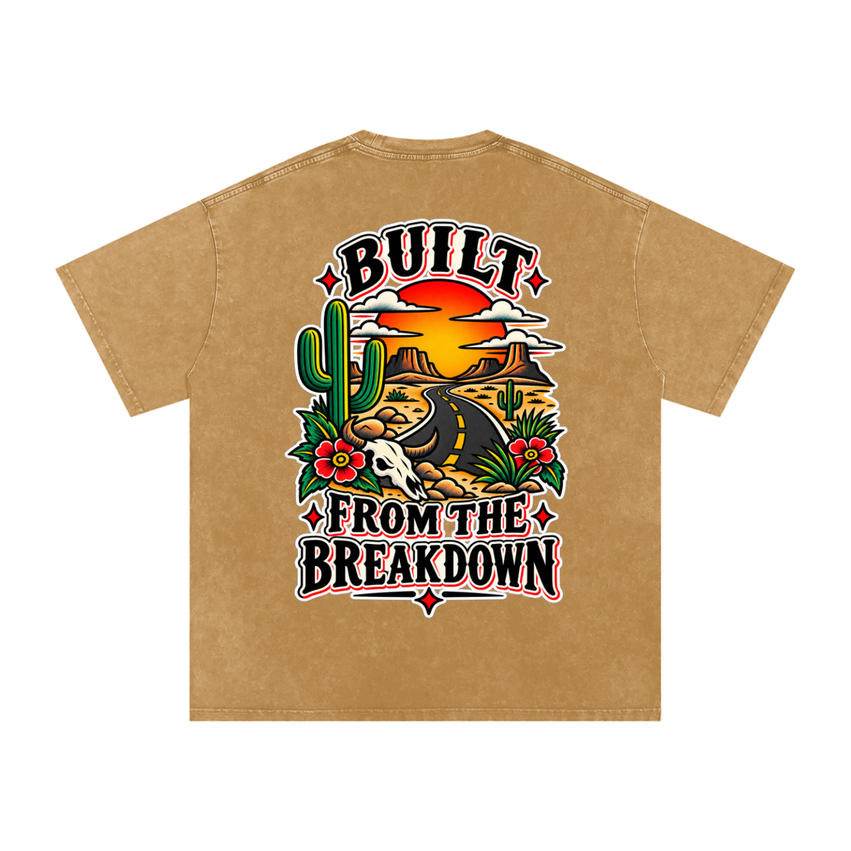 Built from the break down - Snow Washed Oversized Cotton T-Shirt