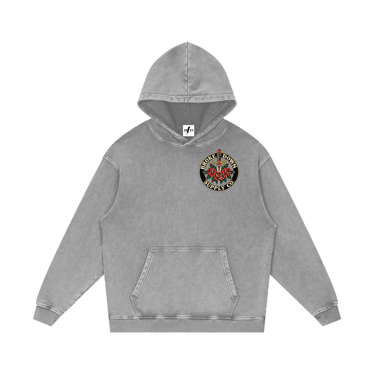 Frankenstein -  Snow Washed Loose Cotton Hoodie