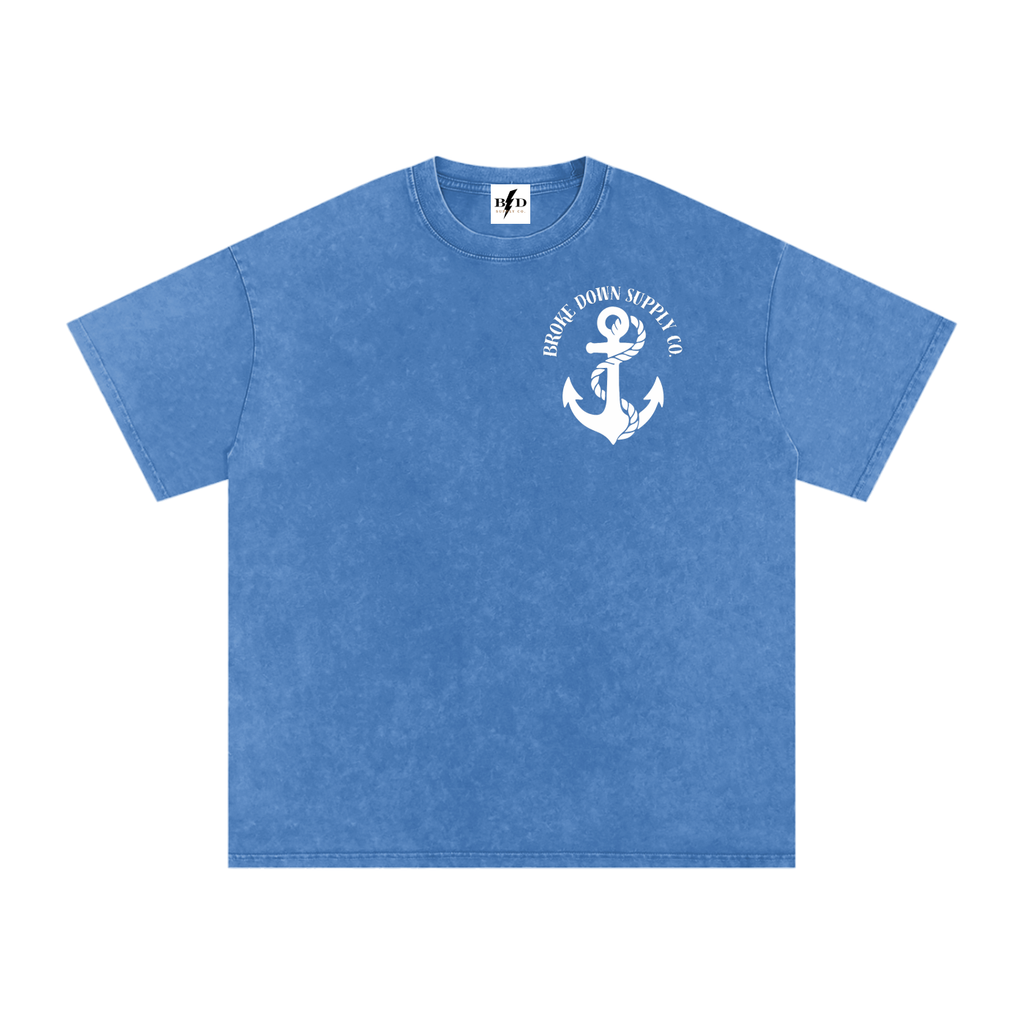 Steady through the storm - Snow Washed Oversized Cotton T-Shirt