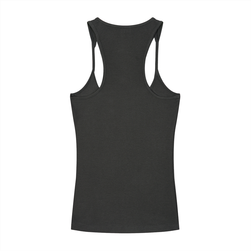 Make Peace - Slim Fit Ribbed Racerback Tank Top