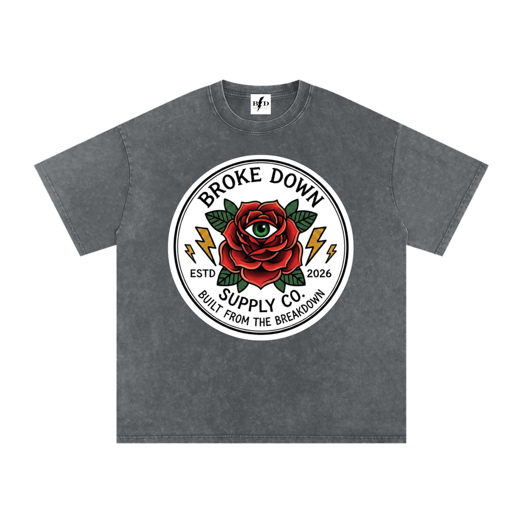 Eye n Rose - Snow Washed Oversized Cotton T-Shirt