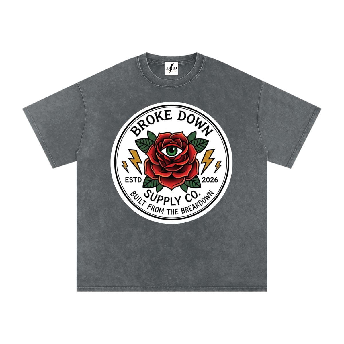 Eye n Rose - Snow Washed Oversized Cotton T-Shirt