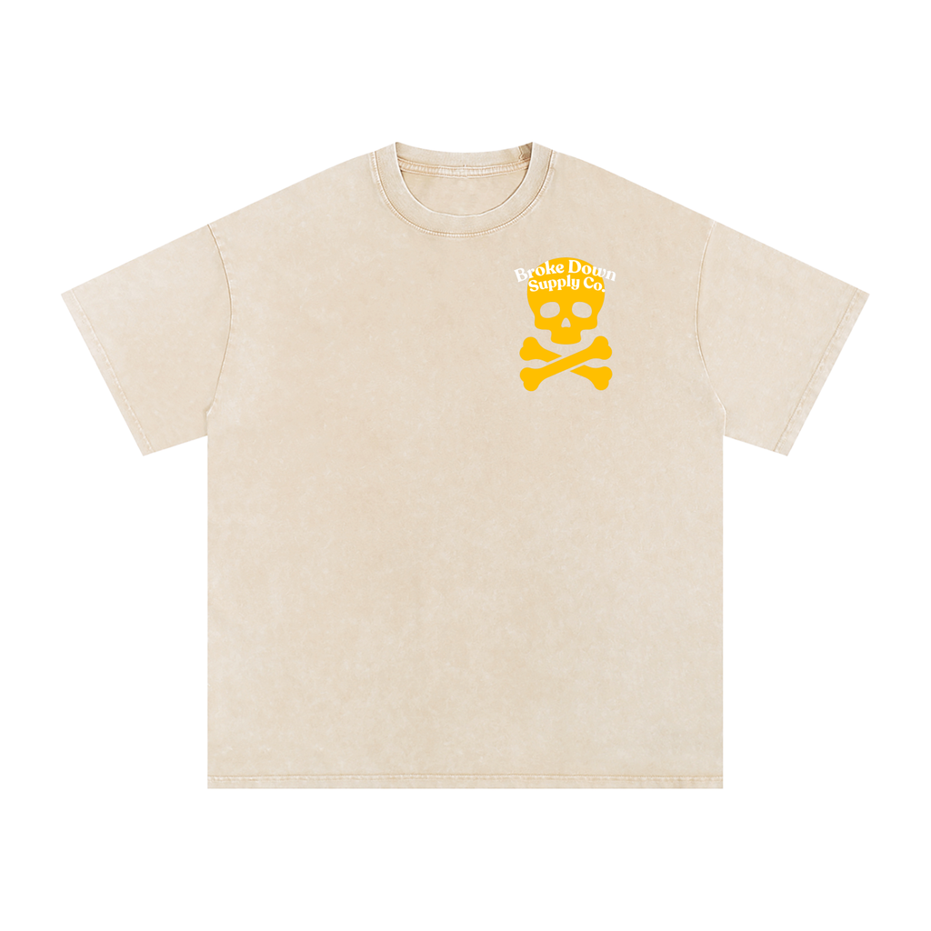 Stay grounded - Snow Washed Oversized Cotton T-Shirt