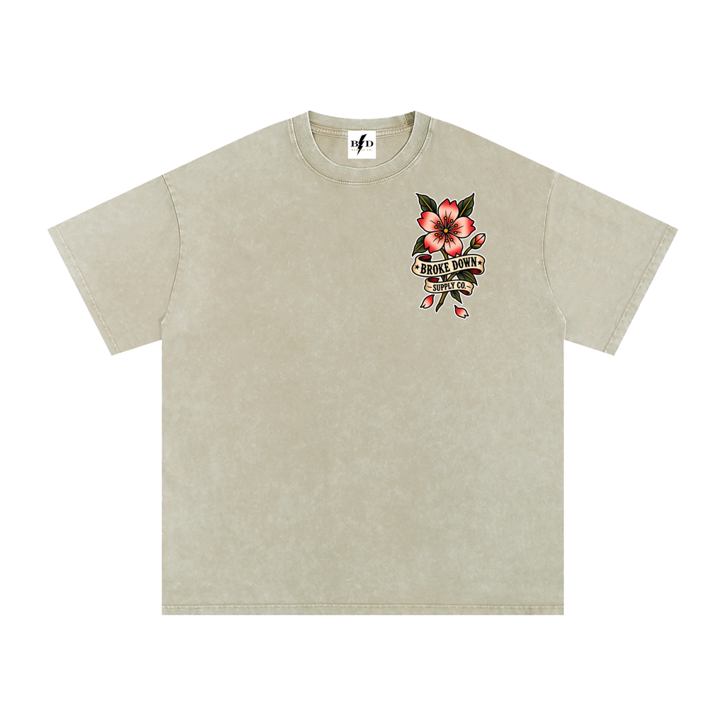 Hannya Mask - Snow Washed Oversized Cotton T-Shirt