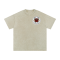 Skull on Beach - Snow Washed Oversized Cotton T-Shirt