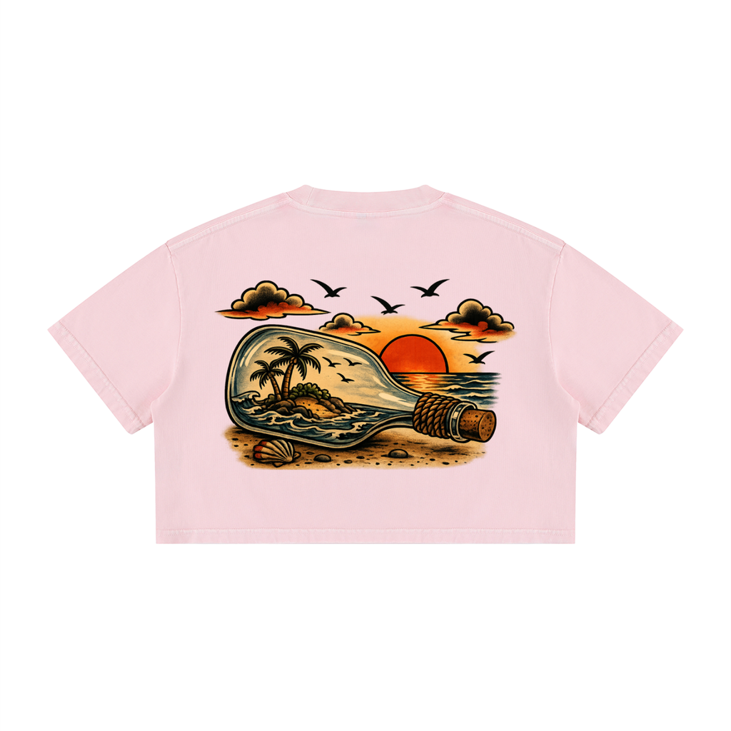 Island bottle - Mineral Wash Cotton Crop T-Shirt