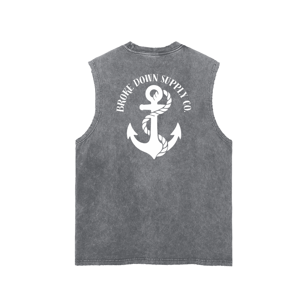 Bottle - Snow Washed Frayed Hem Tank Top