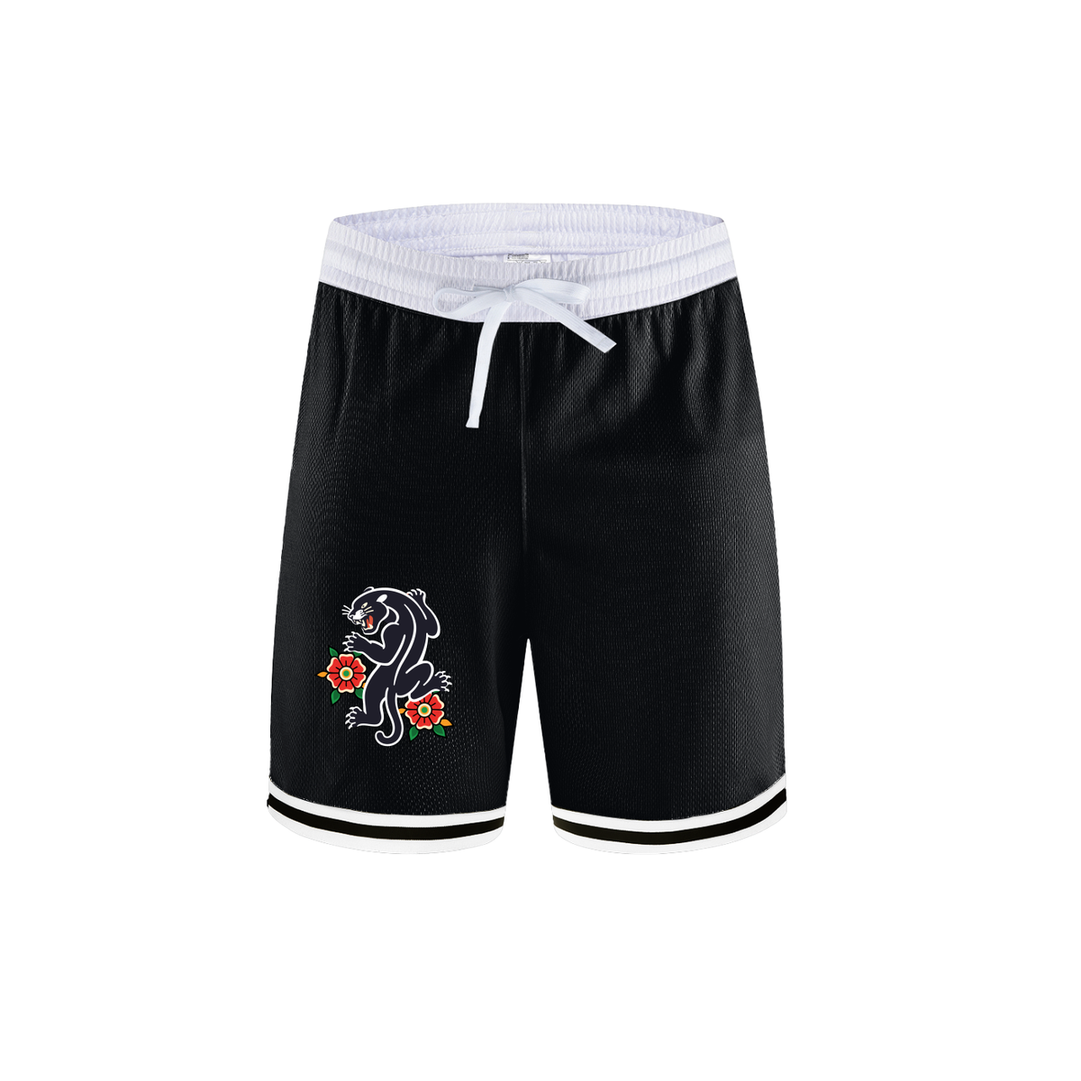 Panther Shorts - Classic Stripe Trim Basketball Shorts