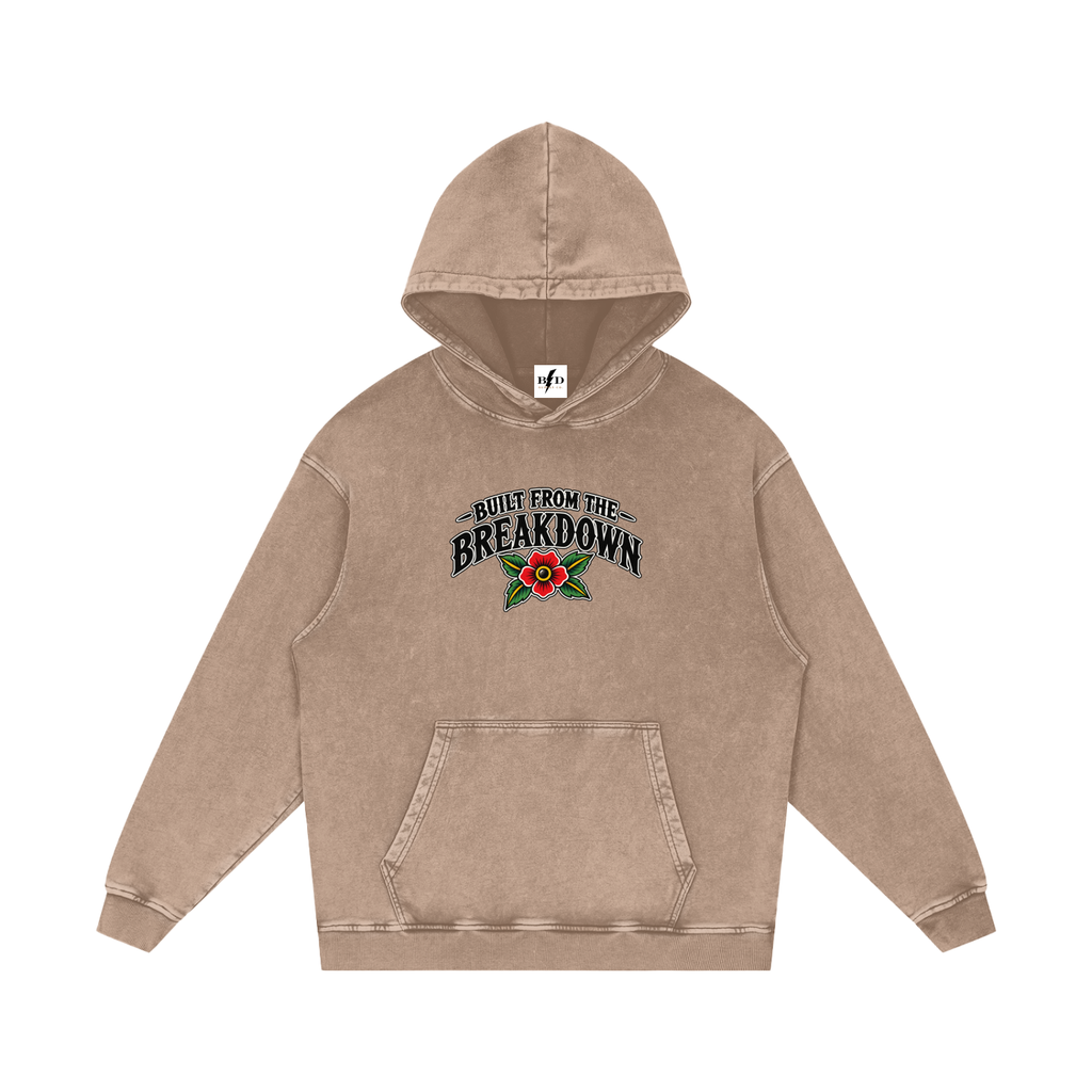 Bull Skull - Snow Washed Loose Cotton Hoodie