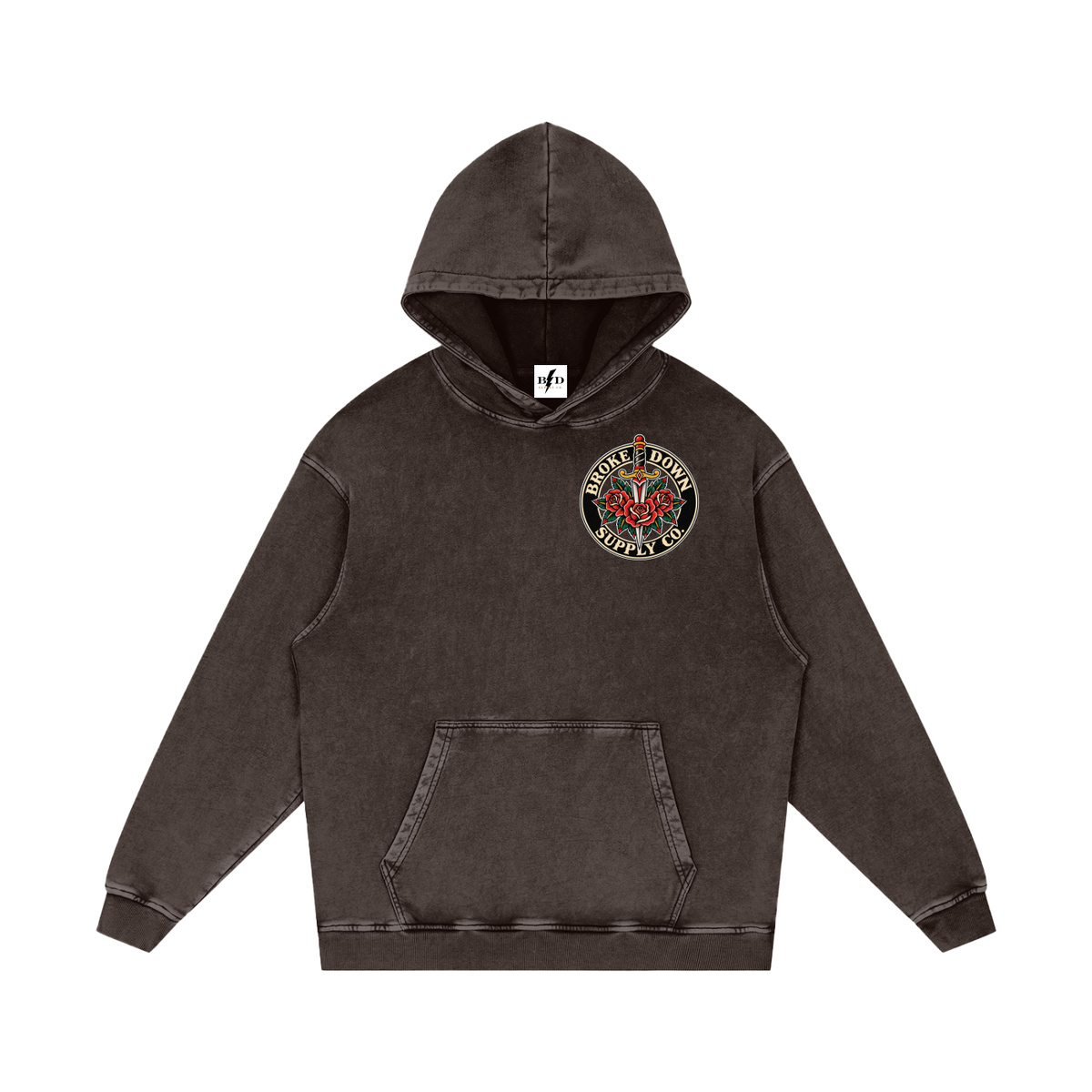 Frankenstein -  Snow Washed Loose Cotton Hoodie