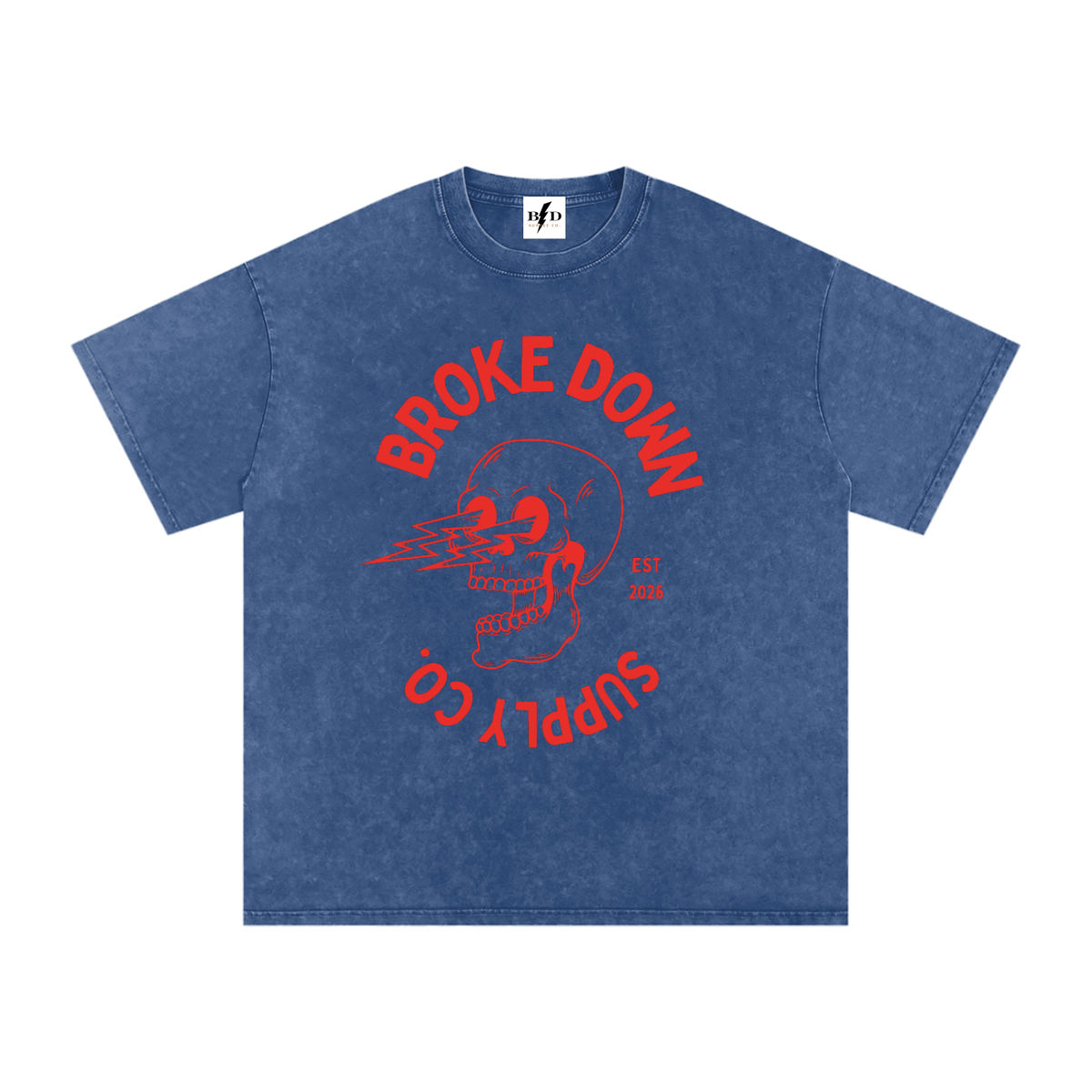 Skull - Snow Washed Oversized Cotton T-Shirt