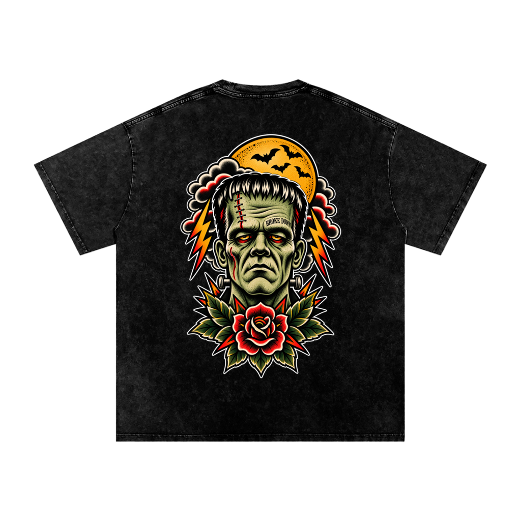 Frankenstein - Snow Washed Oversized Cotton T-Shirt