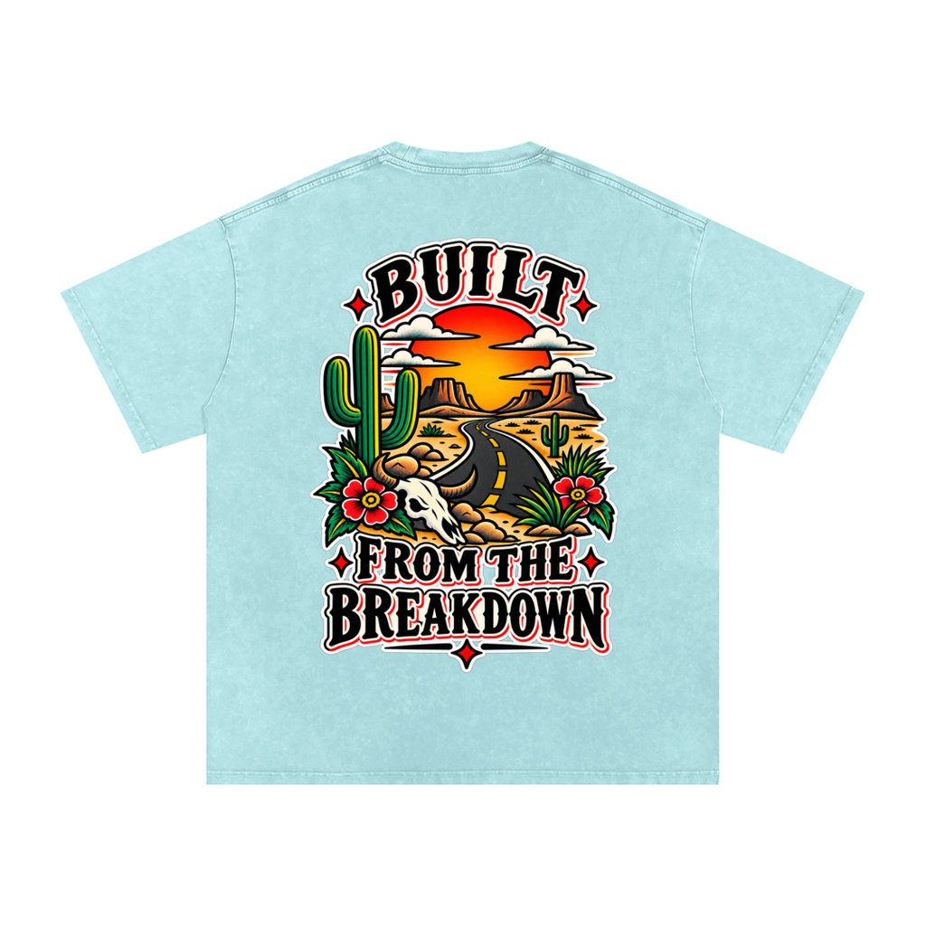 Built from the break down - Snow Washed Oversized Cotton T-Shirt