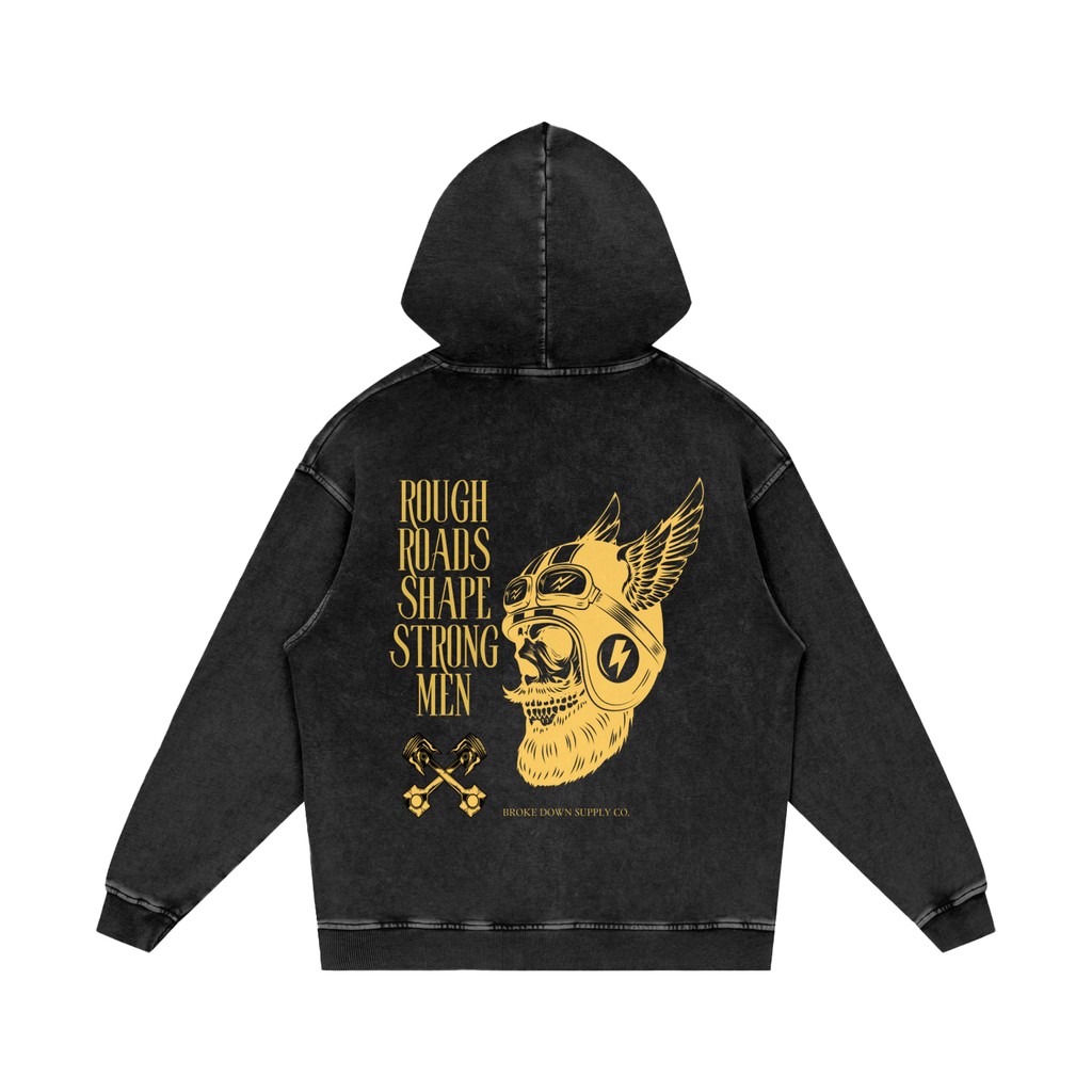 Rough Roads - Snow Washed Loose Cotton Hoodie