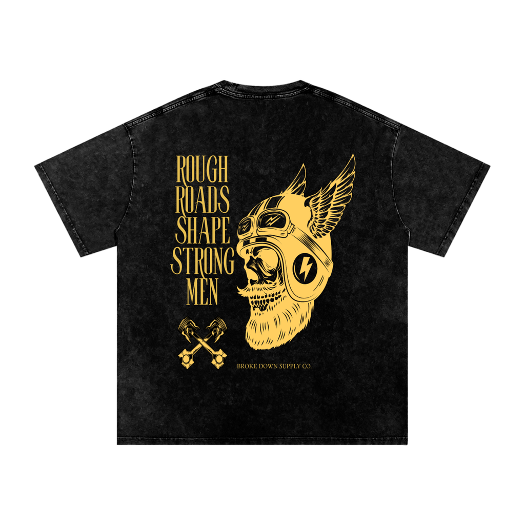 Rough Roads - Snow Washed Oversized Cotton T-Shirt