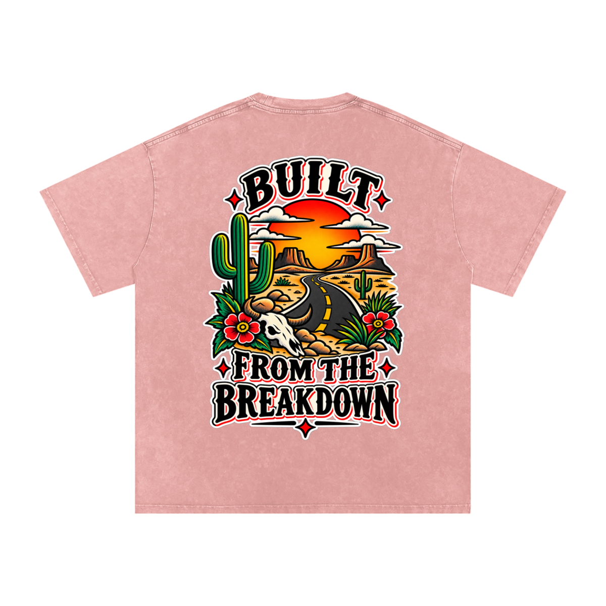 Built from the break down - Snow Washed Oversized Cotton T-Shirt
