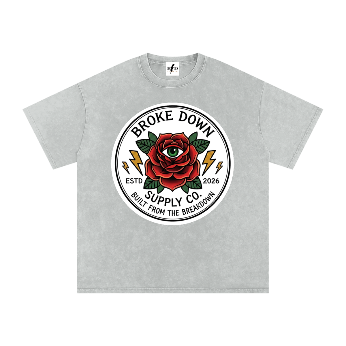 Eye n Rose - Snow Washed Oversized Cotton T-Shirt