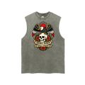 Eagle Skull - Snow Washed Frayed Hem Tank Top