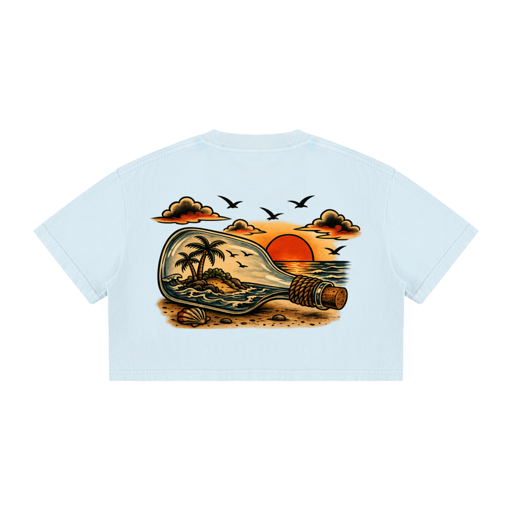 Island bottle - Mineral Wash Cotton Crop T-Shirt