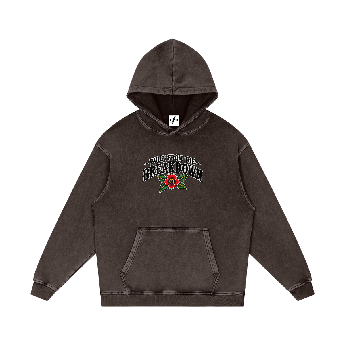 Bull Skull - Snow Washed Loose Cotton Hoodie