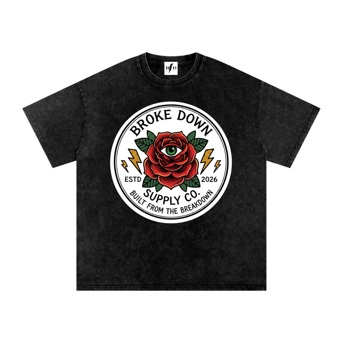 Eye n Rose - Snow Washed Oversized Cotton T-Shirt