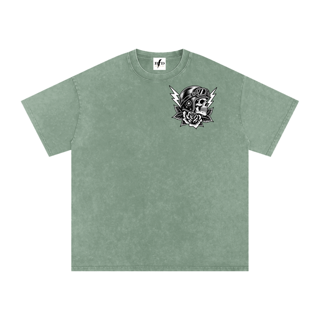 Live Fast - Snow Washed Oversized Cotton T-Shirt