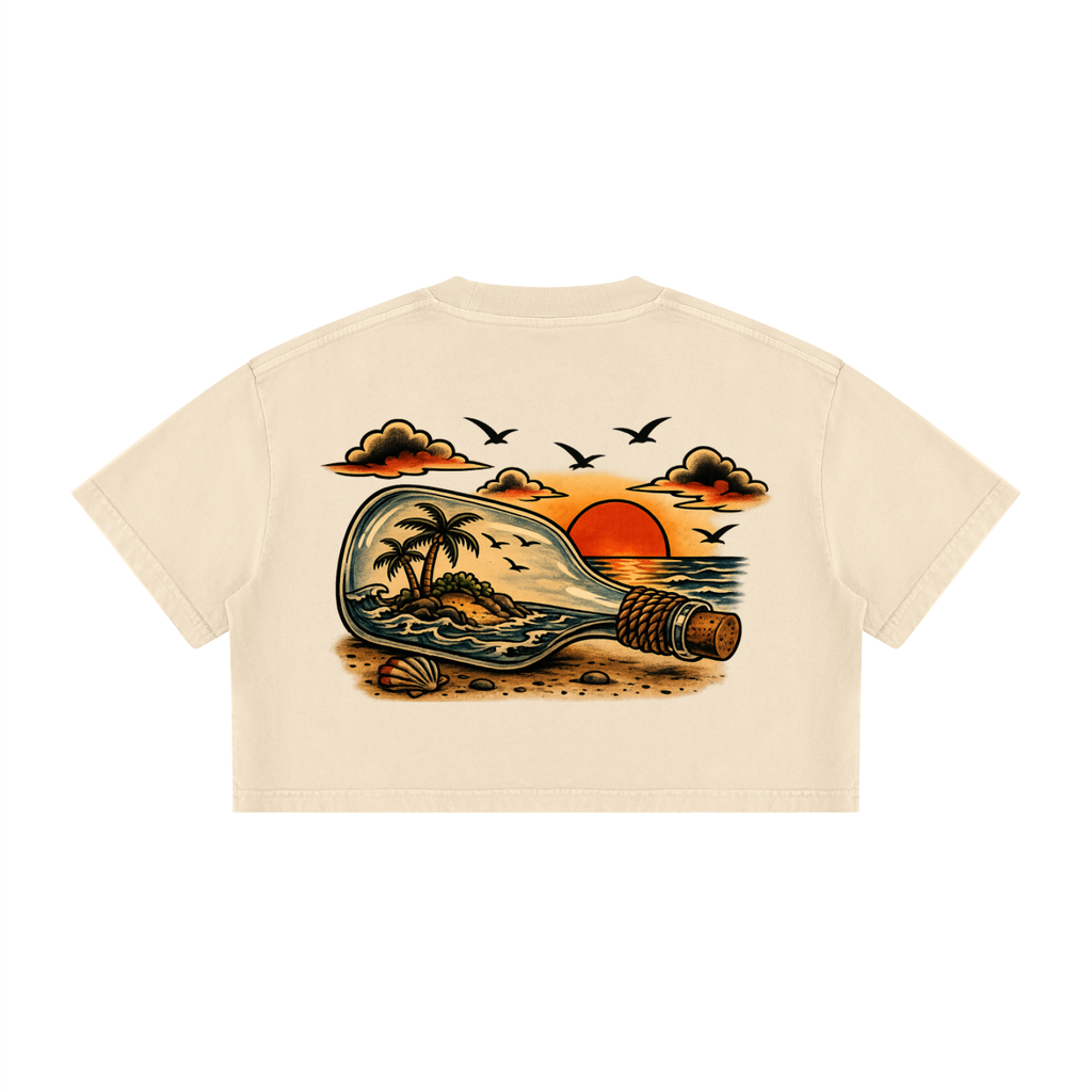 Island bottle - Mineral Wash Cotton Crop T-Shirt