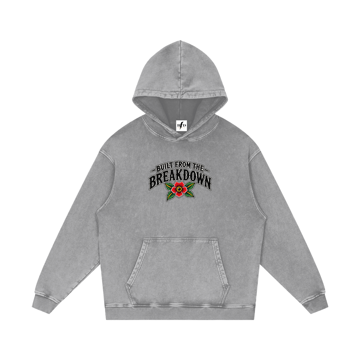Bull Skull - Snow Washed Loose Cotton Hoodie