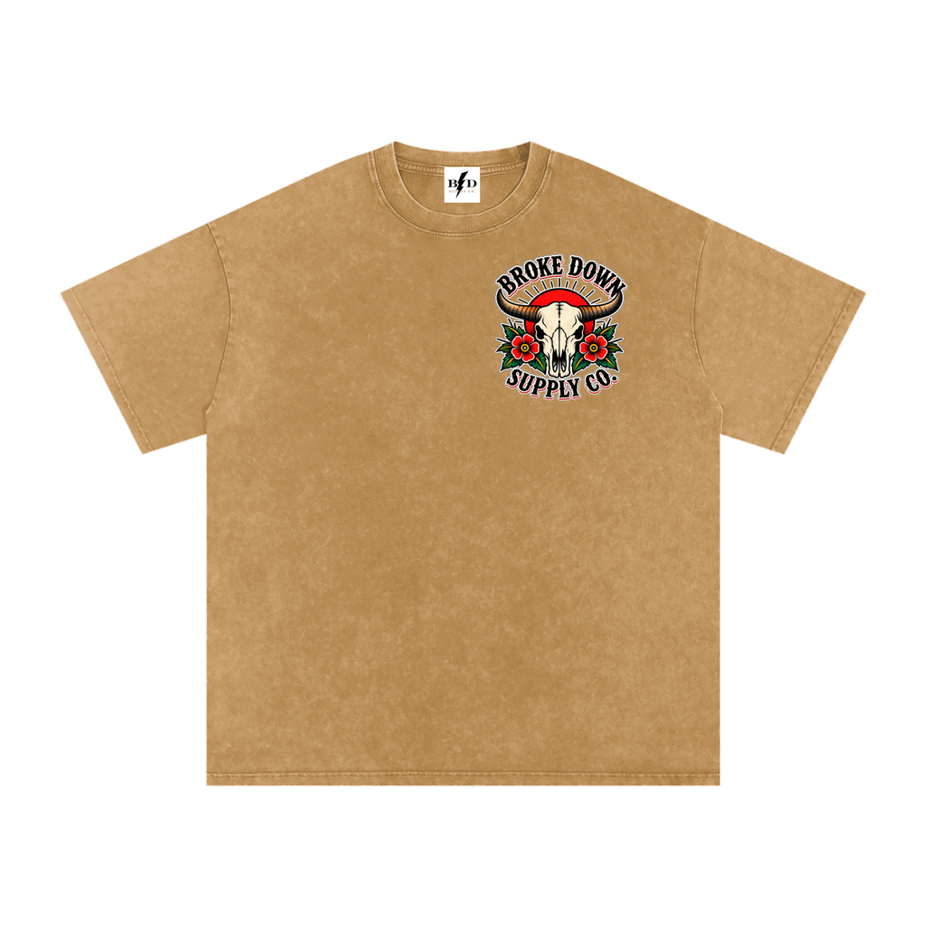 Built from the break down - Snow Washed Oversized Cotton T-Shirt